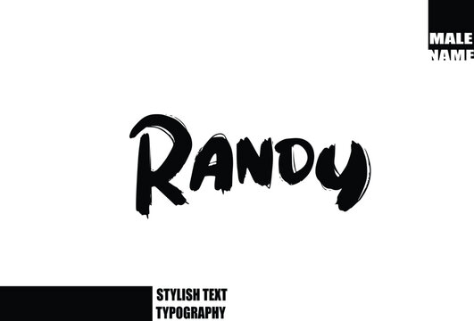 Bold Grunge And Rough Brush Text Typography Of Baby Boy Name Randy