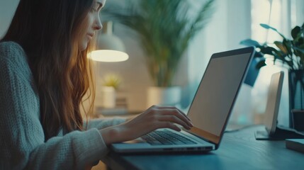 Woman Working on Laptop