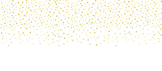 Gold glitter. Shiny glittering particles falling on transparent background. Golden dust confetti. Luxury glitter decoration. falling golden glitter dots confetti PNG. Festive design elements