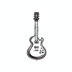Naklejka premium guitar logo, guitar vector, simple guitar vector