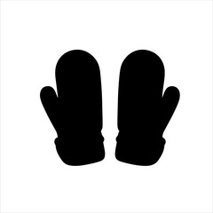 Pair of mittens silhouette vector illustration design on white background.