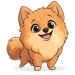 Fototapeta premium Adorable Pomeranian Puppy in Playful Pastel Colored