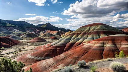 Beautiful and colorful landscape of the Painted Hills in Eastern Oregon, near John Day.
