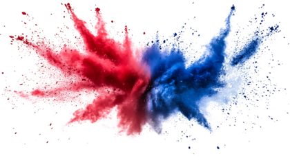 Blue and Red Smoke Merging on Transparent Background