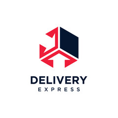 Delivery icon vector logo design with creative unique concept Premium Vector