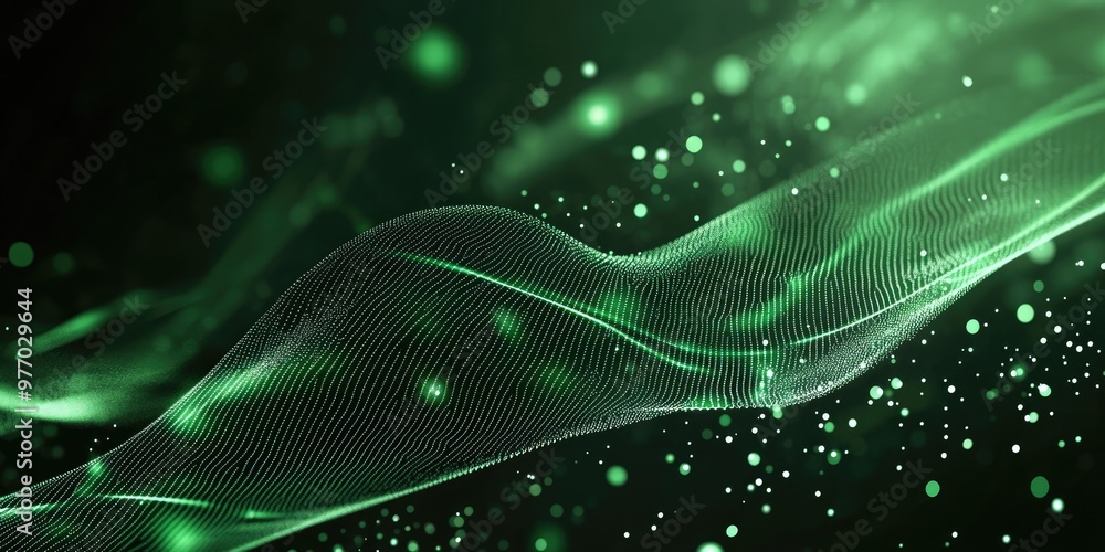 Poster futuristic abstract background featuring dotted and wave lines ideal for internet banners designed f
