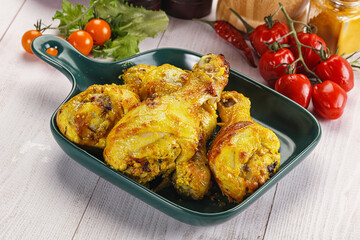 Roasted Chicken leg drumsticks with curry sauce