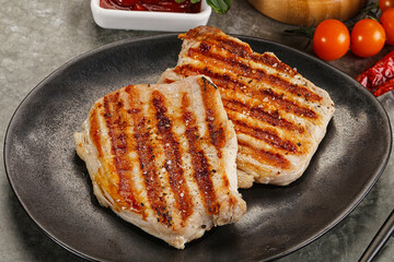 Tasty grilled pork meat steak