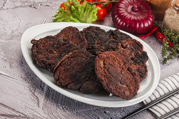 Liver pancakes in the bowl