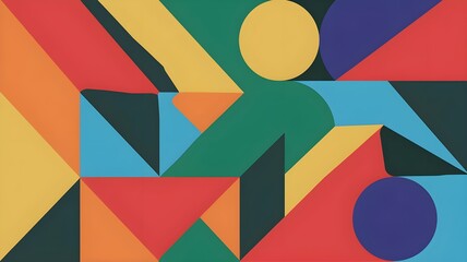 Colorful abstract design featuring geometric shapes and vibrant hues, perfect for modern art and creative projects.