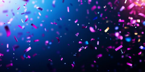  Colorful confetti falling through the air on a colorful background, a party celebration for a birthday Christmas, new years eve