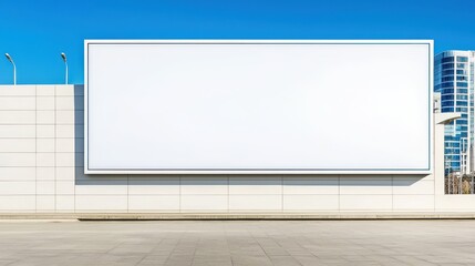 Naklejka premium Blank Billboard Mockup on Modern Building Wall