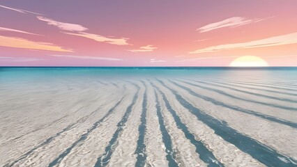 Tranquil Beach Scene with Sand and Sea Under a Bright Summer Sky
