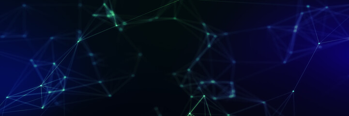 Abstract futuristic - technology with polygonal shapes on dark blue background. Design digital technology concept. 3d illustration.