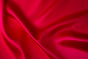 Close up of dark red silk background