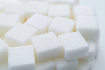 Background of many sugar cubes