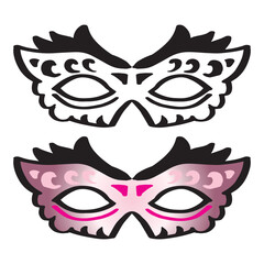 Carnival mask with feathers and ornaments. Vector illustration.