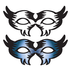 Carnival mask with feathers and ornaments. Vector illustration.