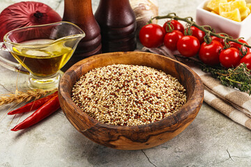Raw dry quinoa seeds cereal