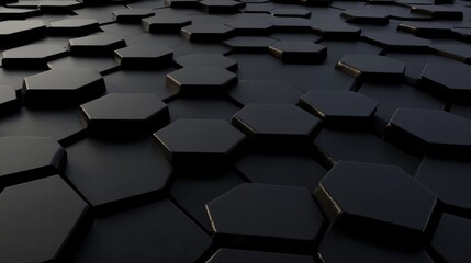Fototapeta premium Modern, hexagonal wall background with tiles. 3D tile wallpaper with concrete blocks. Rendering in 3D.