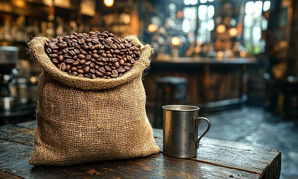 bag of coffee beans