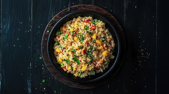 Delicious Vegetarian Couscous Salad with Fresh Vegetables