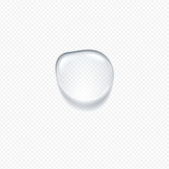 A water drop on a transparent background, vector illustration.