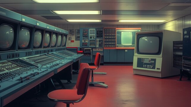 a computer room in the 1950s.