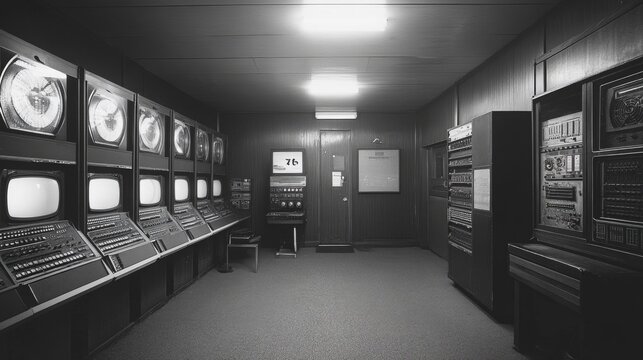 a computer room in the 1950s.