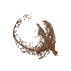 chocolate splash on transparent background
