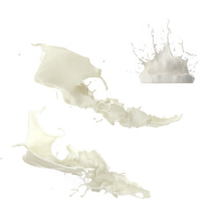 milk splash, white cream splash on transparent background