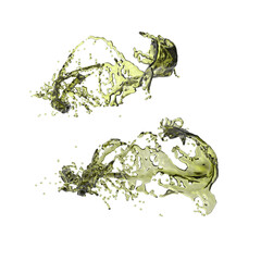 olive oil, green oil splash on transparent background