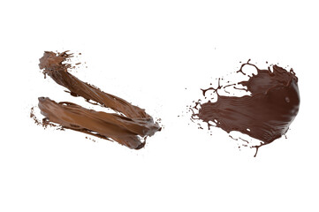 chocolate splash on transparent background