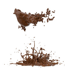 chocolate splash on transparent background