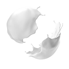 milk splash, white cream splash on transparent background