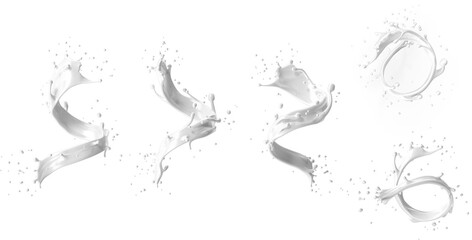 milk splash, white cream splash on transparent background