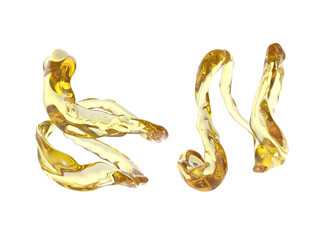 oil, yellow water, lemon, olive oil splash on transparent background