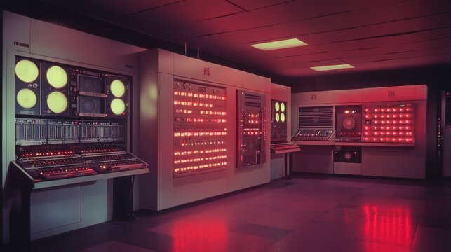 a computer room in the 1950s.