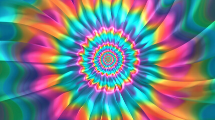 Colorful Radiant Spiral with Vivid Waves
