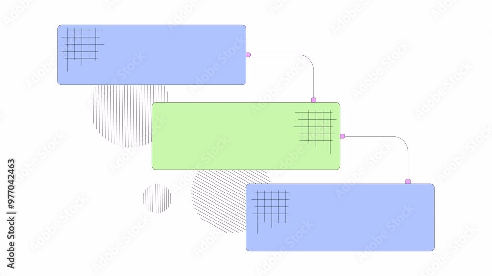 Poster waterfall chart with appearing consequently blocks 2d object animation. business infographic cartoon