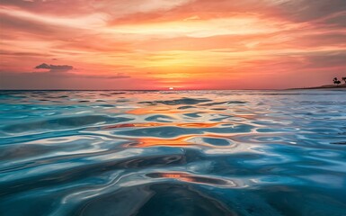 Obraz premium Generative-AI, Breathtaking Sunset Over a Vibrant Ocean with a Silhouetted Sailing Ship and Birds Soaring