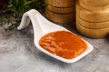 Tasty burger sauce in the bowl