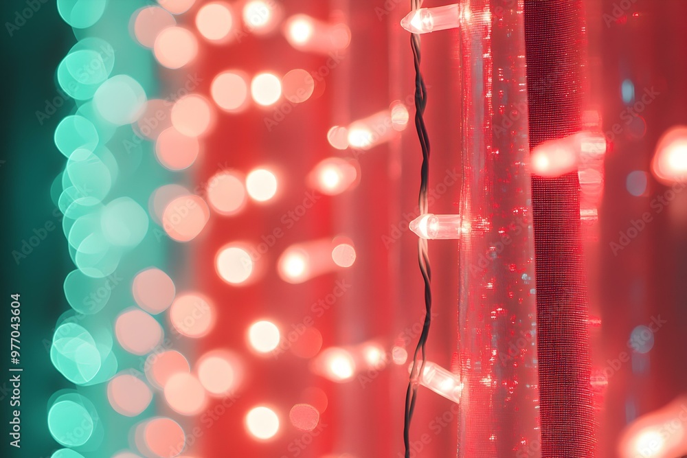 Aufkleber festive illumination, vibrant string lights adorned with shimmering translucent fabric create a mesm