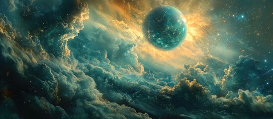 Existence beyond Earth Mixed media depiction