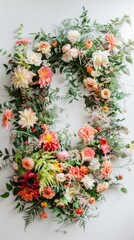 Naklejka premium oval flower arrangement flora bouquet for wedding and decoration white background