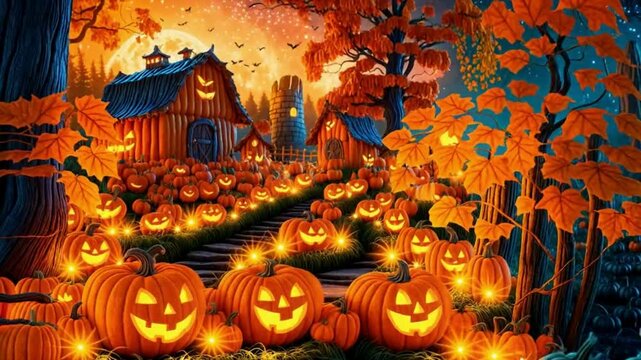 halloween background with pumpkins