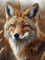 Fototapeta premium Coyote in Desert, Wild Canine, North American Wildlife