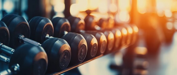 Dumbbells in a Gym