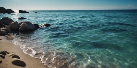 A beautiful blue ocean with a greenish tint.