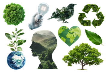 PNG environment element set, transparent background